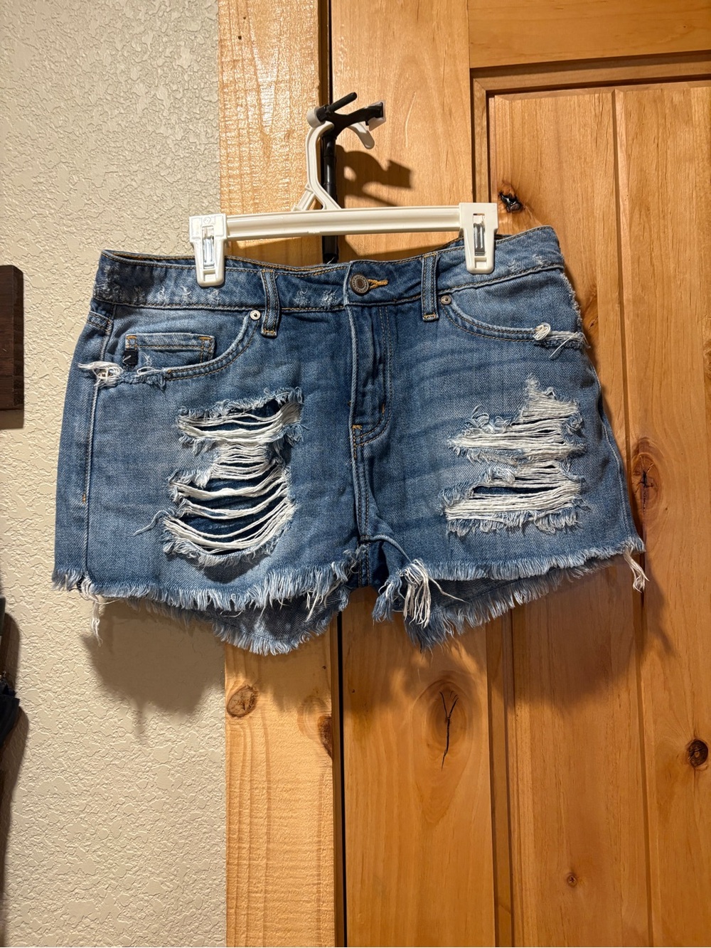 KanCan Distressed Blue Jean Cutoff Shorts